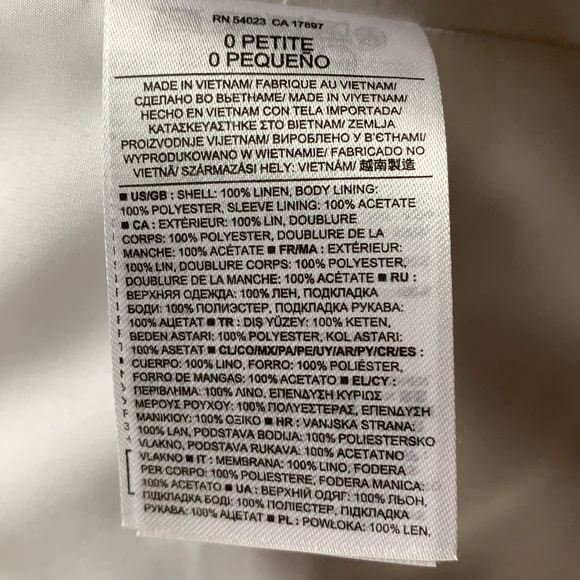 New with tags Banana Republic White linen blazer - Picture 7 of 11